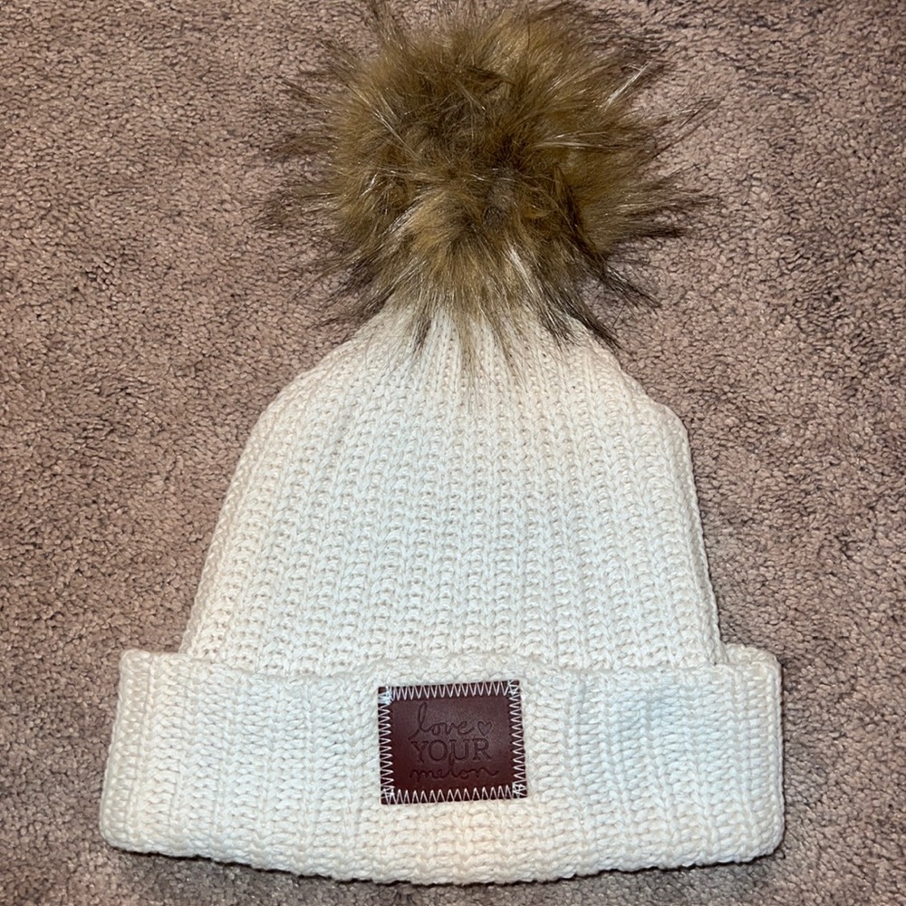 Love your melon white winter hat - barely worn